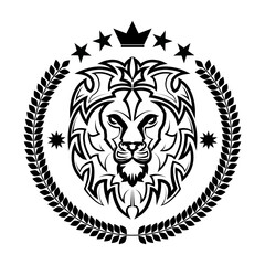 lion king vintage logo line art