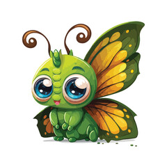 vector cute butterfly cartoon style