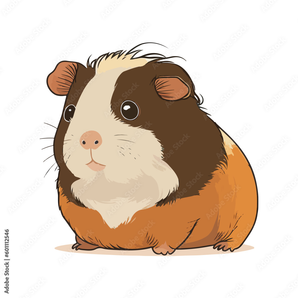 Wall mural vector cute guinea pig cartoon style