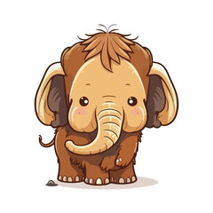 vector cute mammoth cartoon style
