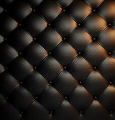 Sepia luxury buttoned black leather