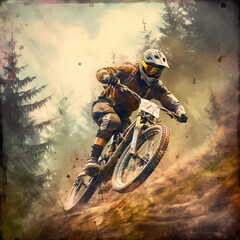 Downhill Mountain Biker, Generative AI