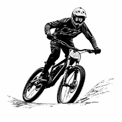 Obraz premium Mountain Biker Design. Generative AI