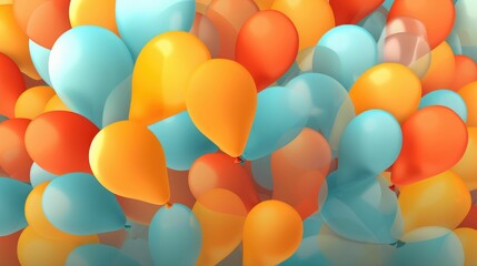 Fototapeta na wymiar Colorful balloons of various shapes on light background