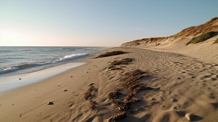 Deserted sandy seashore