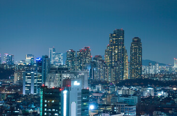 the night view of seoul Korea