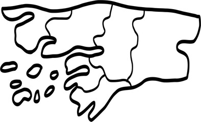 doodle freehand drawing of guinea-bissau map.