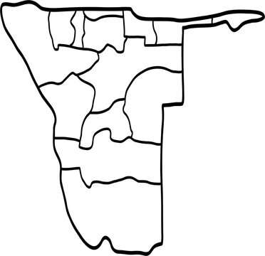 doodle freehand drawing of namibia map.