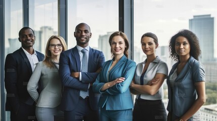 Confident Business People Standing at Office