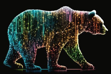 Obraz premium Stock market bear market trading graph. Financial concept market place stock exchange, generative AI