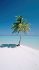 Serene Earth Beachscape with White Sandy Shores - Generative AI