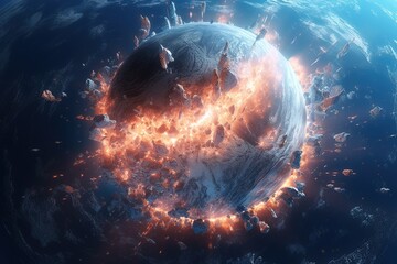 A Planet exploding - Generative AI