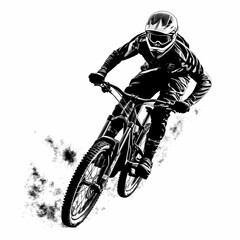 Fototapeta premium Mountain Biker Design. Generative AI