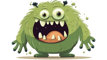 Fototapeta premium monster, scary, cartoon, illustration, vector, halloween, sun, owl, night, animal, monster, moon, bird, design, fun, holiday, art, funny, child, card, pumpkin, character, sign, generative ai