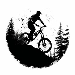 Mountain Biker Design. Generative AI