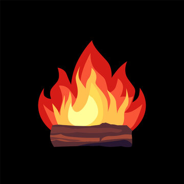 fire and firewood illustration illustration design can be isolated black background
