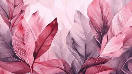 Abstract art background with tropical leaves
