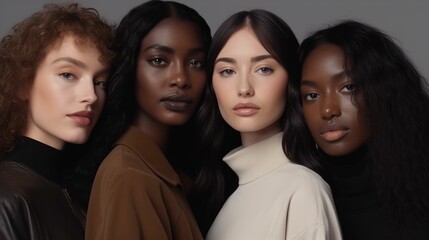 Obraz premium Diverse models looking at the camera