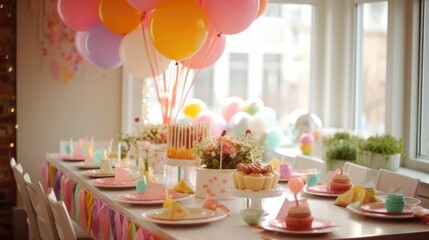 Table Setting of Birthday Party