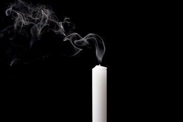 white smoke from an extinguished candle