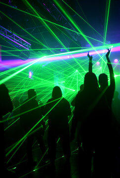 Laser show rays stream