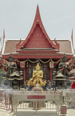 Thao Wessuwan Sculpture or Vasavana Kuvera giant statue Be the lord of giant beasts Enshrined at...