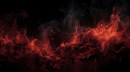 Fototapeta na wymiar illustration, flame in the burning red sky, ai generative