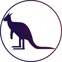 Kangaroo logo. Isolated kangaroo on white background