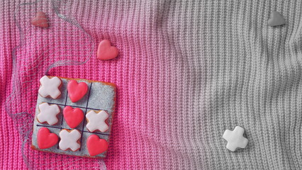 Game tic-tac-toe gingerbread. Homemade cookies Wallpaper. Banner for Web Design