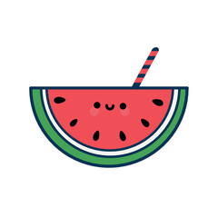 Modern watermelon icon. Hand drawn EPS Vector