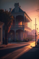 View of the town New Orlean, Poster