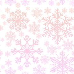 Naklejka na ściany i meble pastel colored snowflakes on white ground, seamless pattern, background