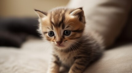 A cute baby cat, cute, kitten, ai, ai generative, illustration