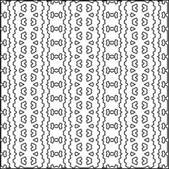 
Geometric pattern of lines.  Black and white pattern for web page, textures, card, poster, fabric, textile.