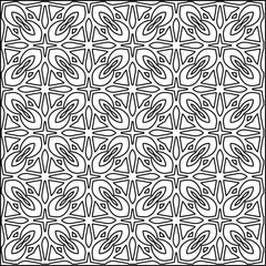 Geometric pattern of lines.  Black and white pattern for web page, textures, card, poster, fabric, textile.