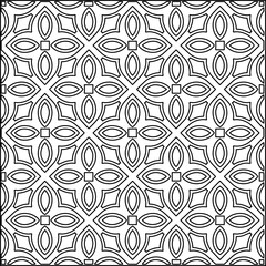 Geometric pattern of lines.  Black and white pattern for web page, textures, card, poster, fabric, textile.