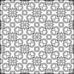 Geometric pattern of lines.  Black and white pattern for web page, textures, card, poster, fabric, textile.