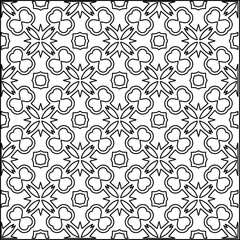 Geometric pattern of lines.  Black and white pattern for web page, textures, card, poster, fabric, textile.