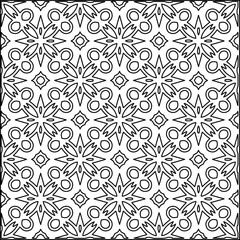 Geometric pattern of lines.  Black and white pattern for web page, textures, card, poster, fabric, textile.