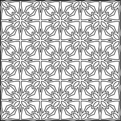 Geometric pattern of lines.  Black and white pattern for web page, textures, card, poster, fabric, textile.