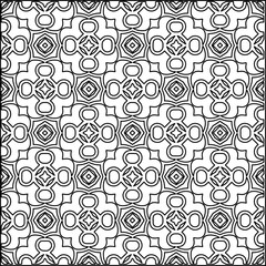Geometric pattern of lines.  Black and white pattern for web page, textures, card, poster, fabric, textile.