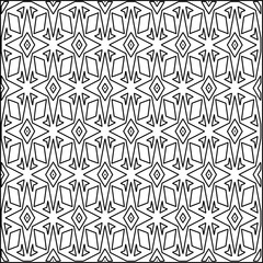 
Geometric pattern of lines.  Black and white pattern for web page, textures, card, poster, fabric, textile.