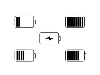 battery vector icon illustration design template charge level indicator