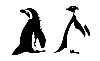penguin silhouette vector eps 10