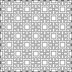 
Geometric pattern of lines.  Black and white pattern for web page, textures, card, poster, fabric, textile.