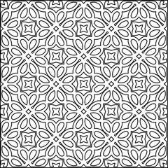 
Geometric pattern of lines.  Black and white pattern for web page, textures, card, poster, fabric, textile.