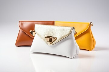 Purse, Handbag, Clutch fashion bag on white background (Ai generated)