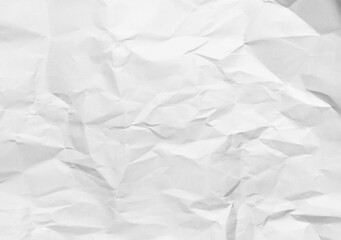 White crumpled paper background, texture old for web design screensavers.