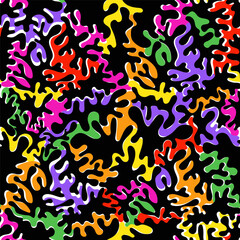 Colorful blots seamless pattern. Multi-colored spots abstract vector illustration.