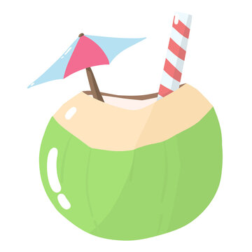Summer coconut drink illustration